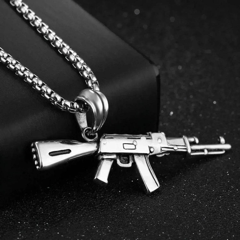 Men's AK47 Titanium Steel Street Hip-hop Electroplating Stainless Steel Gun Necklace - EX-STOCK Canada