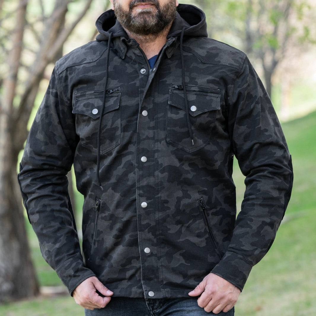 Men's Armored Biker Shirt with Extra Protection EX-STOCK Canada