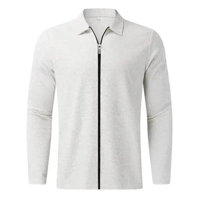 Veste pour homme à col à fermeture éclair style gaufré pour vêtements de sport de plein air - EX-STOCK Canada