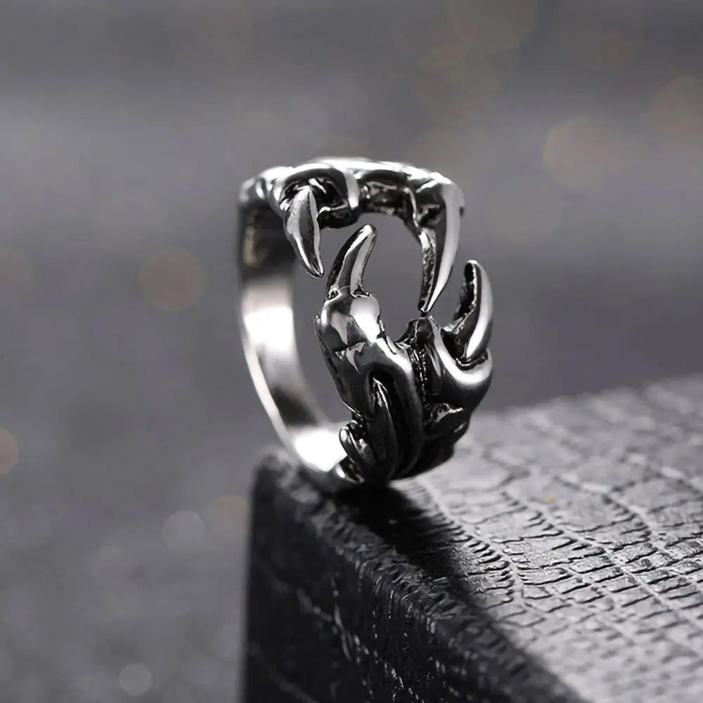 Men's Domineering Open Dragon Claw Ring Punk Chrome Jewelry Titanium Steel Dragon Claw Heart Party Rings For Men - EX-STOCK Canada