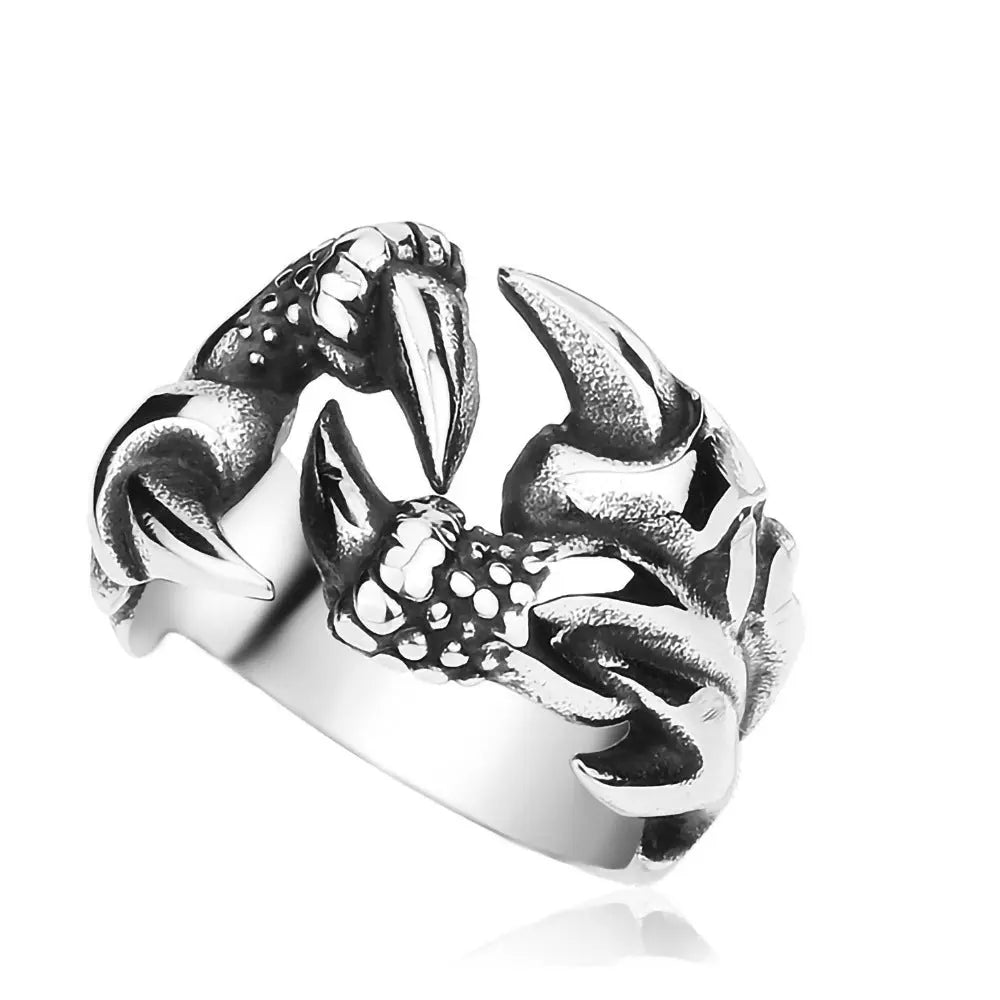 Men's Domineering Open Dragon Claw Ring Punk Chrome Jewelry Titanium Steel Dragon Claw Heart Party Rings For Men - EX-STOCK Canada