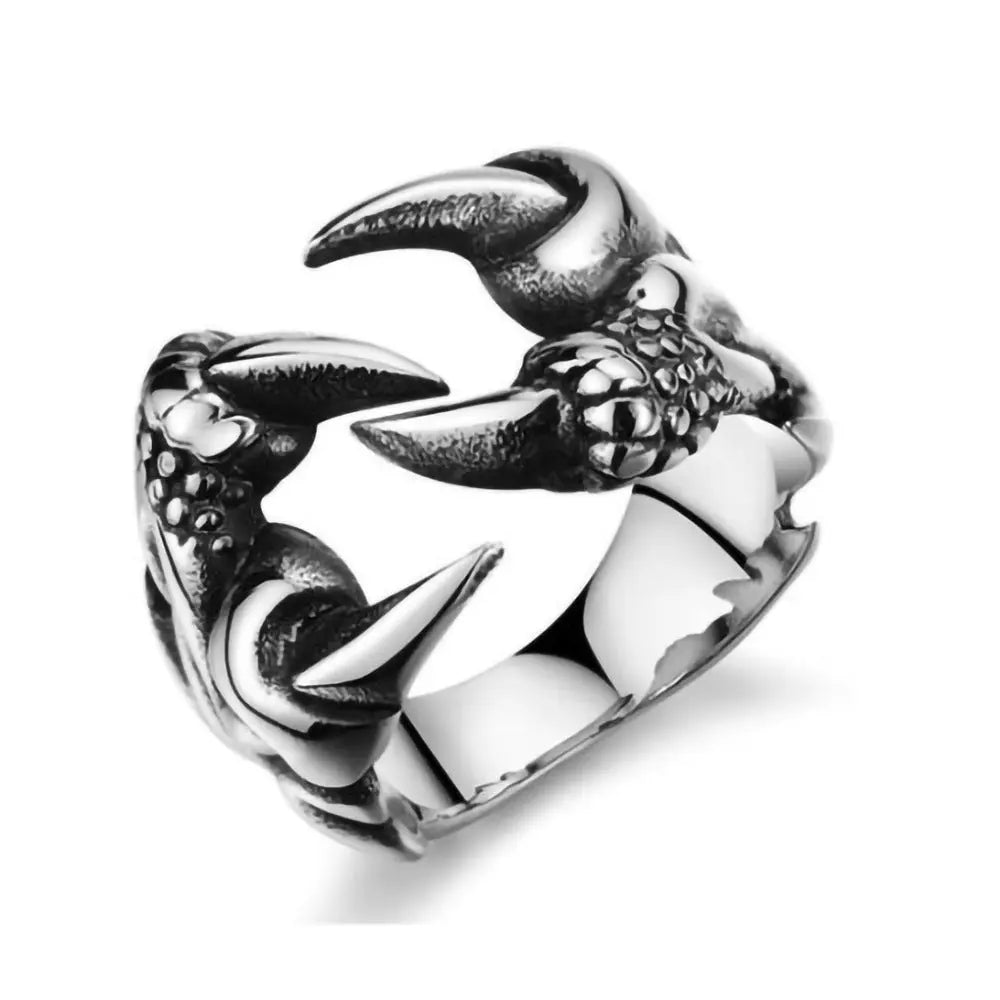 Men's Domineering Open Dragon Claw Ring Punk Chrome Jewelry Titanium Steel Dragon Claw Heart Party Rings For Men - EX-STOCK Canada