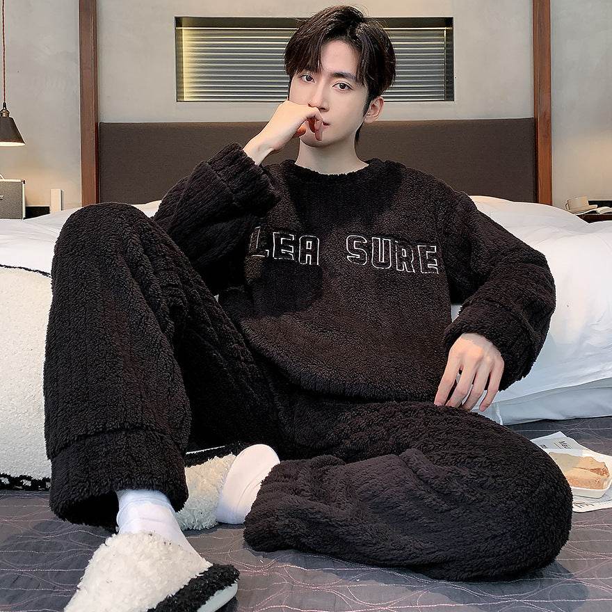 Men's Pajamas - Thickened Coral Velvet Suit EX-STOCK CANADA