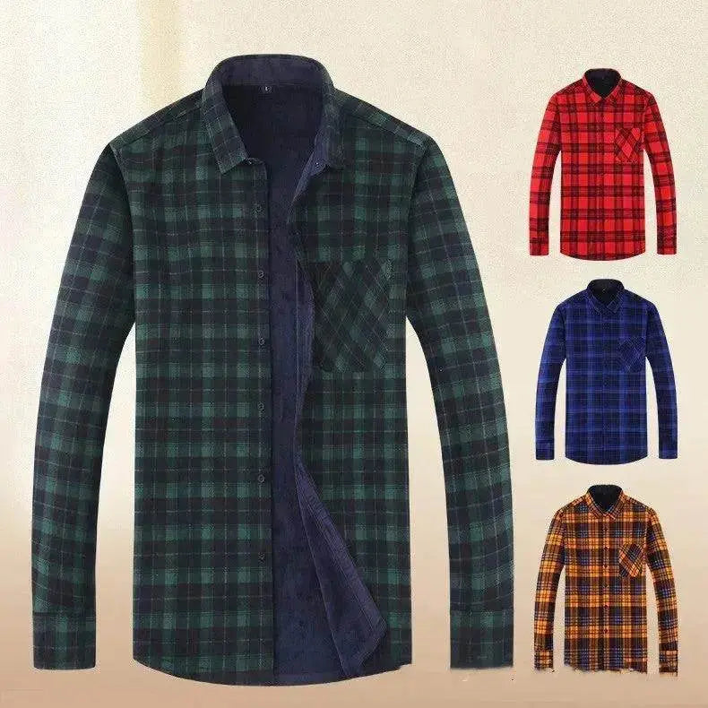 Men's Fashion Leisure Warm Plaid Shirt Coat - EX-STOCK Canada