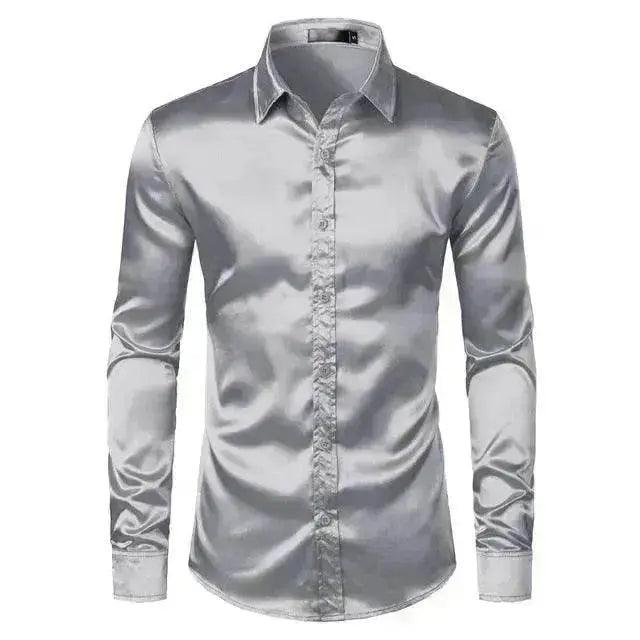 Chemise pour homme en fibre de polyalcool vinylique satinée à la mode - EX-STOCK Canada