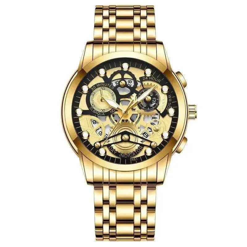 Montre pour homme à cadran creux quartz, montre d'affaires de luxe style squelette | EX-STOCK Canada