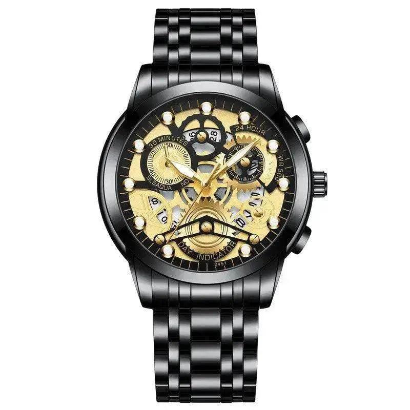 Montre pour homme à cadran creux quartz, montre d'affaires de luxe style squelette | EX-STOCK Canada