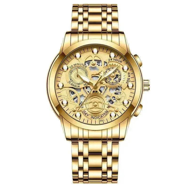 Montre pour homme à cadran creux quartz, montre d'affaires de luxe style squelette | EX-STOCK Canada