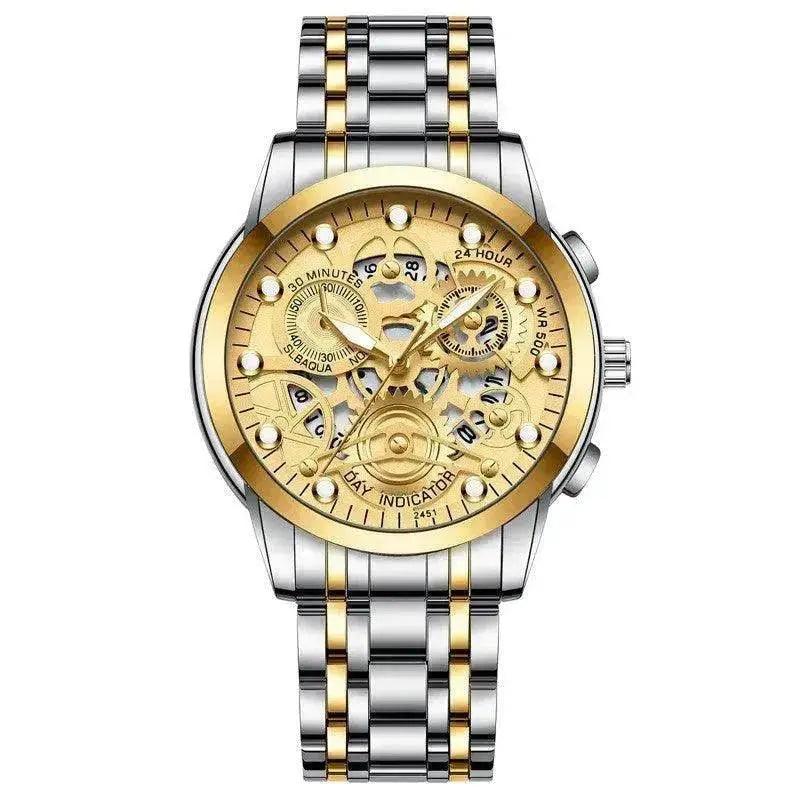 Montre pour homme à cadran creux quartz, montre d'affaires de luxe style squelette | EX-STOCK Canada