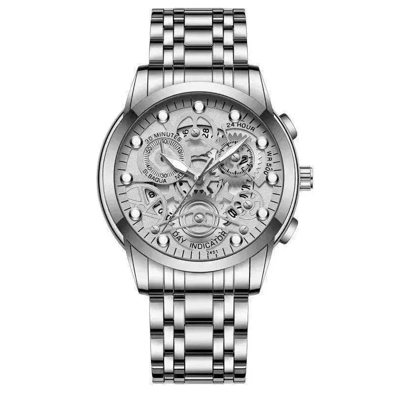 Montre pour homme à cadran creux quartz, montre d'affaires de luxe style squelette | EX-STOCK Canada