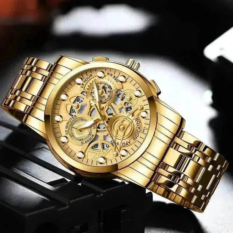 Montre pour homme à cadran creux quartz, montre d'affaires de luxe style squelette | EX-STOCK Canada