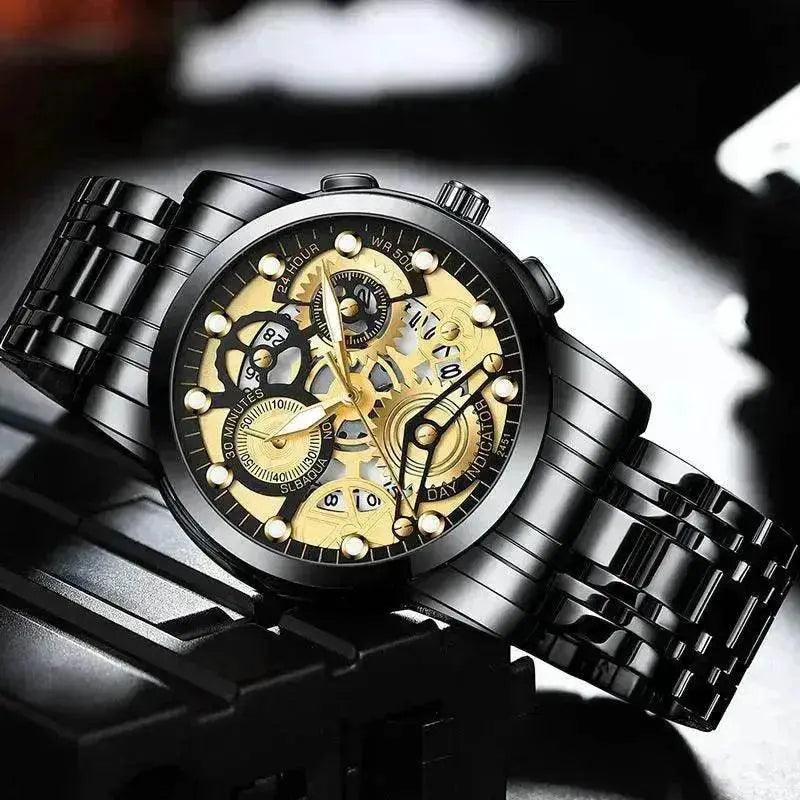 Montre pour homme à cadran creux quartz, montre d'affaires de luxe style squelette | EX-STOCK Canada
