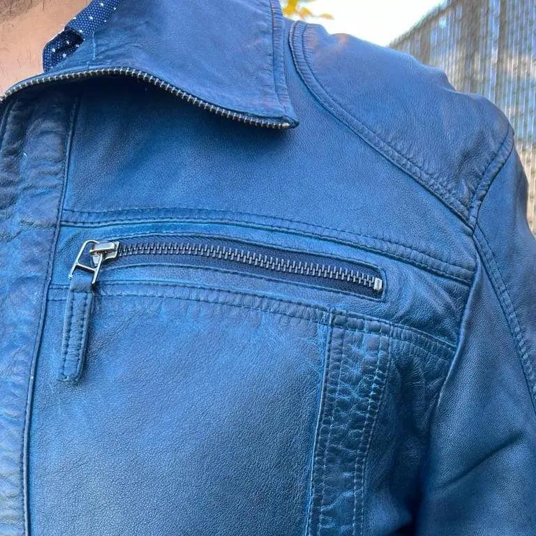 Men's Lamb Leather Jacket with Two Zipper Chest Pockets EX-STOCK Canada