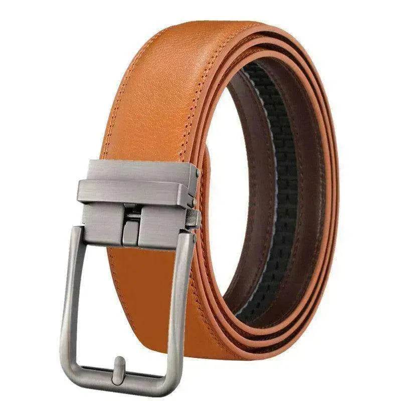 Men's Leather Belt Automatic Buckle Simple Hollow - EX-STOCK Canada