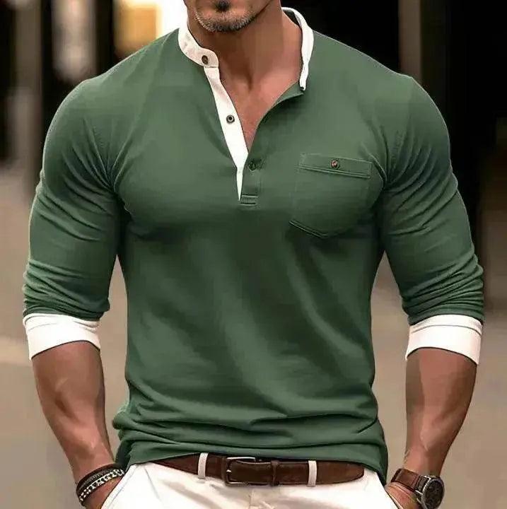 T-shirt homme à manches longues et col rond - EX-STOCK Canada