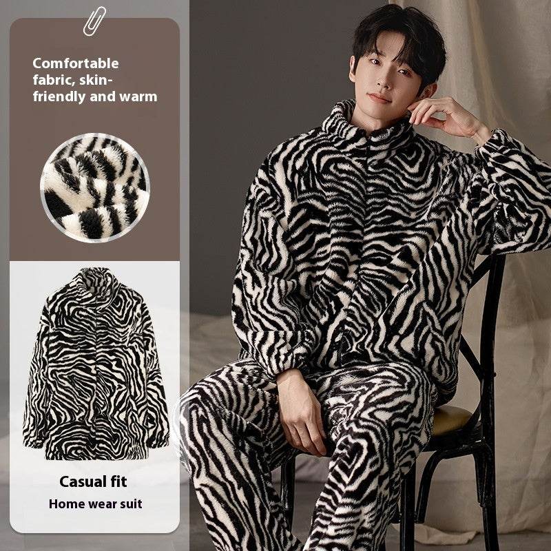 Men's Pajamas Plus Size Long Sleeve Warm Loungewear Suit EX-STOCK CANADA