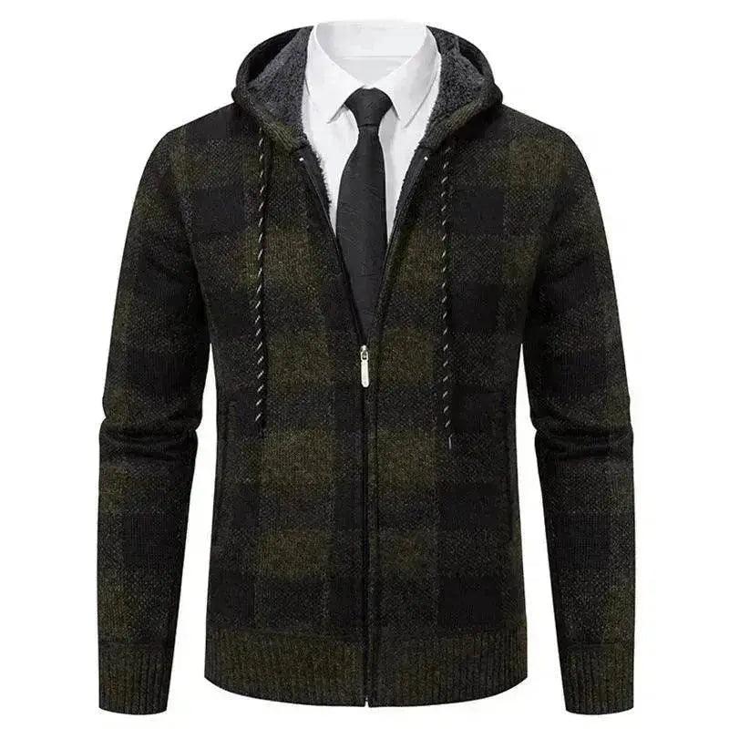 Manteau-pull épaissi à carreaux pour hommes - EX-STOCK Canada