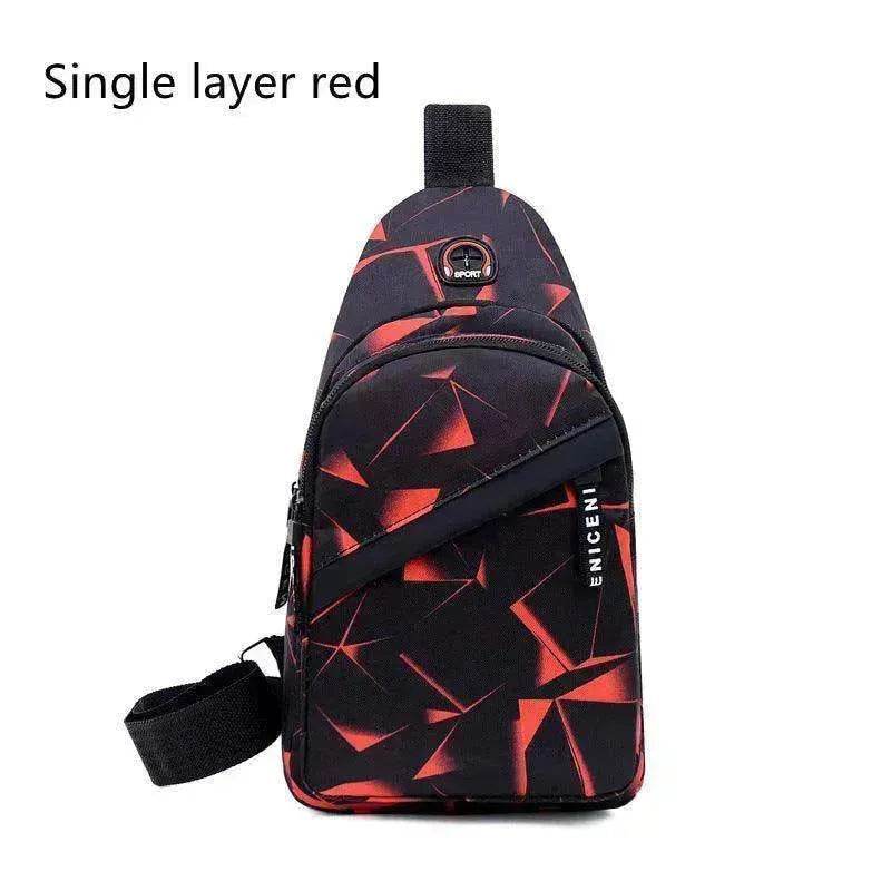 Men's Print Sling Chest & Crossbody Bag With Earphone access Design - EX-STOCK Canada