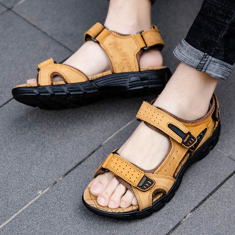 Men's Retro Casual Leather Sandals Outdoor Stylish Beach EX-STOCK CANADA