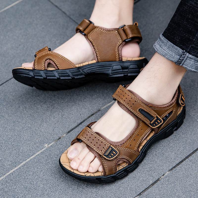 Men's Retro Casual Leather Sandals Outdoor Stylish Beach EX-STOCK CANADA