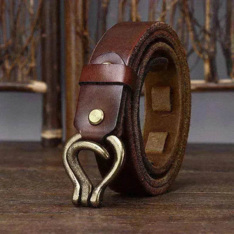 Men's Retro Thick Vegetable Tanned Cowhide Leather Belt - EX-STOCK Canada