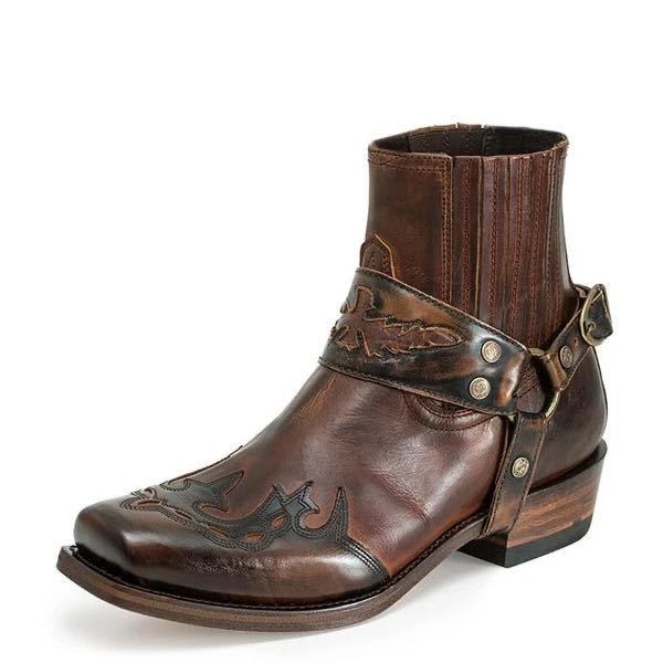 Men's Riding Boots With Low Heel Pointed Burnt Lace EX-STOCK Canada
