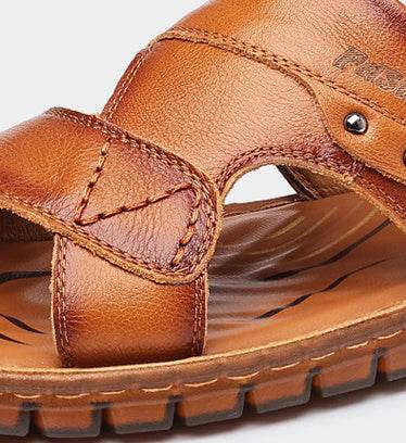 Men's Sandals Beach Shoes Top Layer Cattlehide Leather Fashion EX-STOCK CANADA