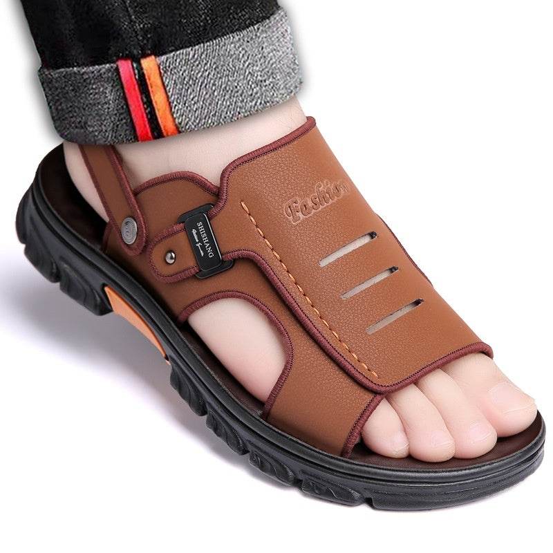Men's Sandals Summer Slippers Dual-use Non-slip Wear-resistant Soft Bottom Beach Shoes EX-STOCK CANADA