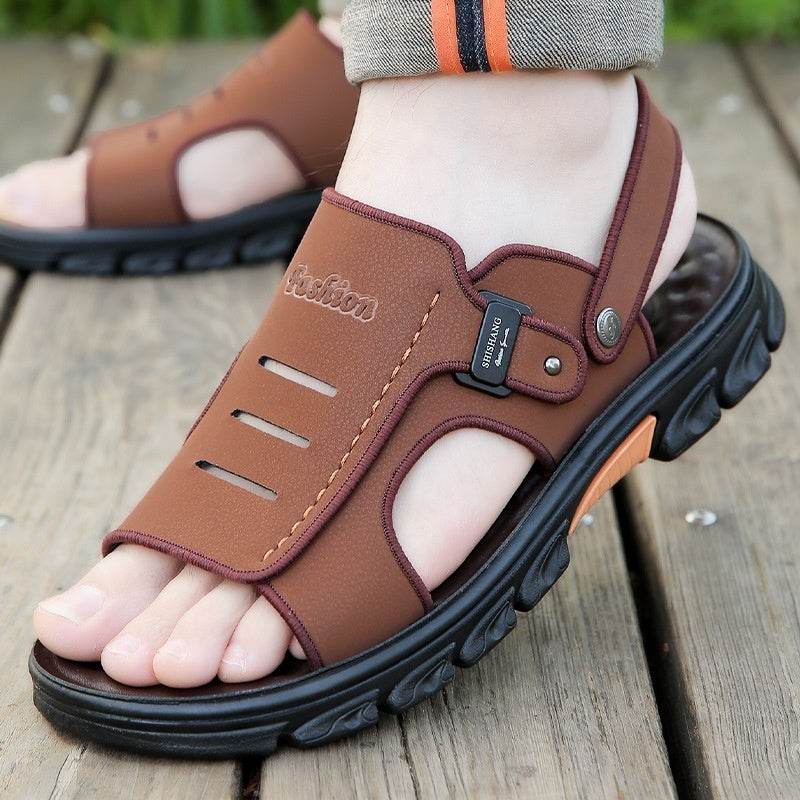 Men's Sandals Summer Slippers Dual-use Non-slip Wear-resistant Soft Bottom Beach Shoes EX-STOCK CANADA