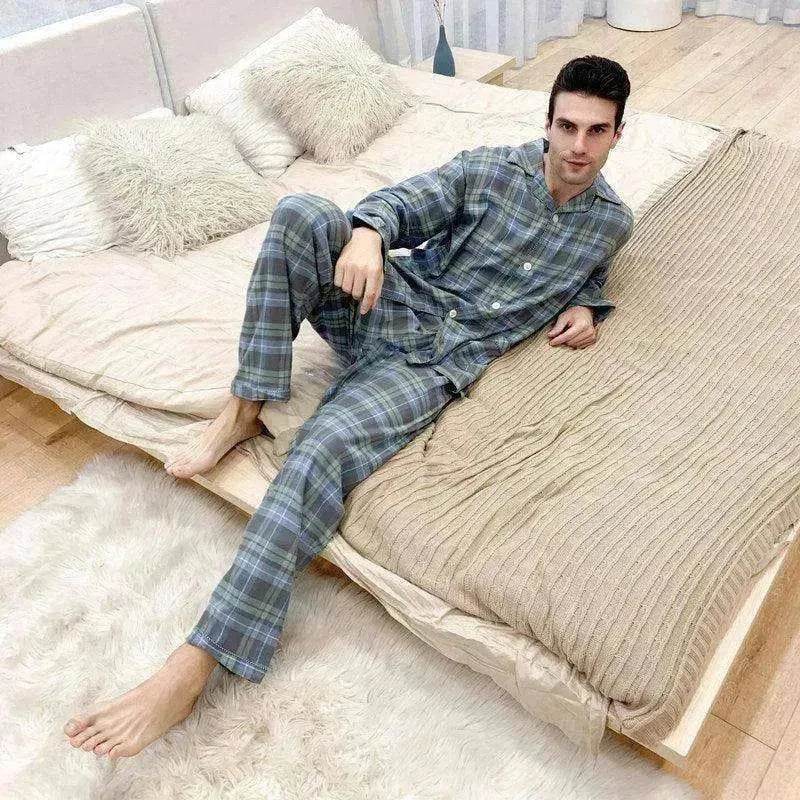 Men's Warm Cloth Flannel Pajama Suit - EX-STOCK Canada