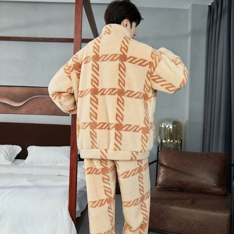 Men's Zipper Pajamas Winter Thickened EX-STOCK CANADA