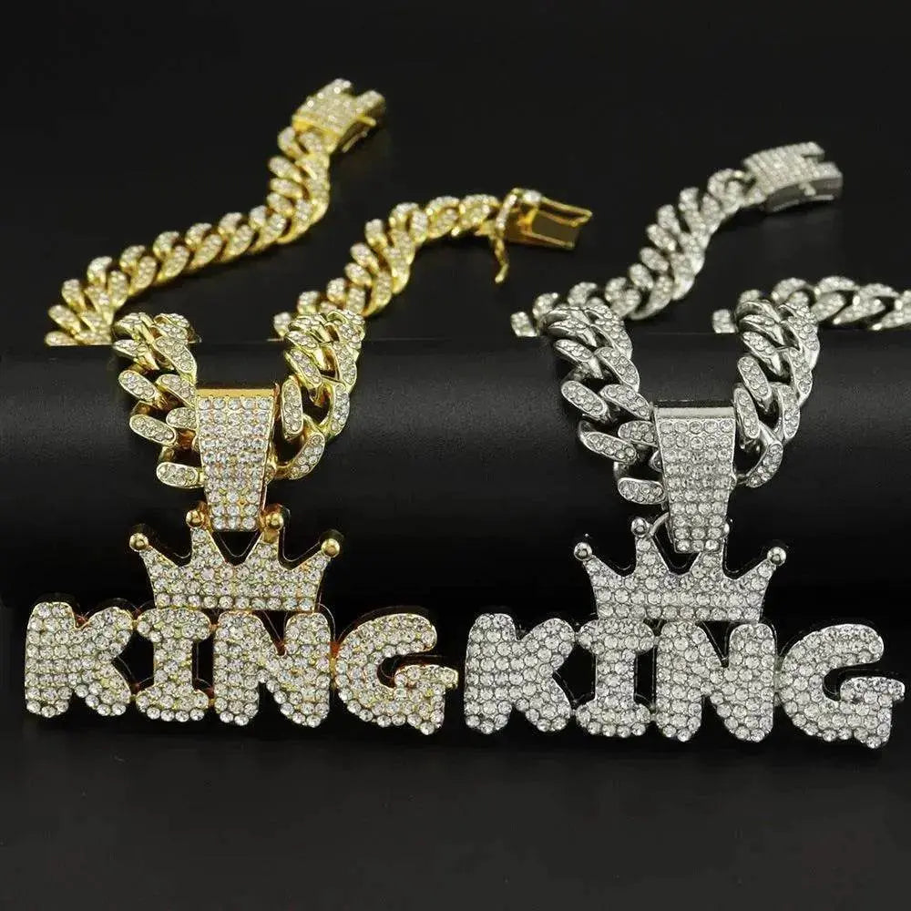 Mens Fashion Alloy Necklace With Diamond Pendant - EX-STOCK Canada