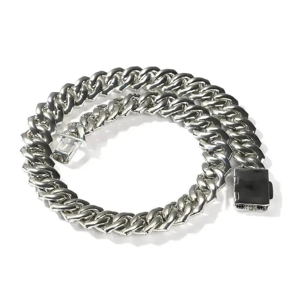 Bracelet et collier cubain en zirconium carré personnalisé pour homme - EX-STOCK Canada