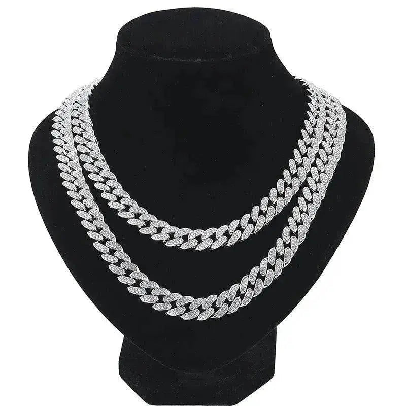 Collier Cuba simple pour hommes en diamant complet - EX-STOCK Canada