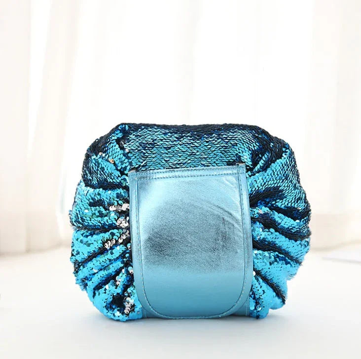 Trousse Cosmétique à Sequins Sirène Sac à Maquillage à Cordon Femme Organisateur de Maquillage de Voyage Pochette de Rangement Trousse de ToiletteEX-STOCK Canada
