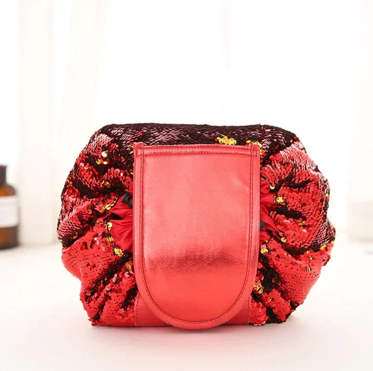 Trousse Cosmétique à Sequins Sirène Sac à Maquillage à Cordon Femme Organisateur de Maquillage de Voyage Pochette de Rangement Trousse de ToiletteEX-STOCK Canada