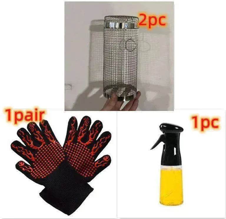 Metal BBQ Grilling Basket Net Portable Outdoor Camping Rack - EX-STOCK Canada