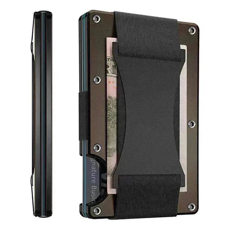 Metal Card Wrapped Carbon Fiber RFID Anti theft Brush Wallet - EX-STOCK Canada