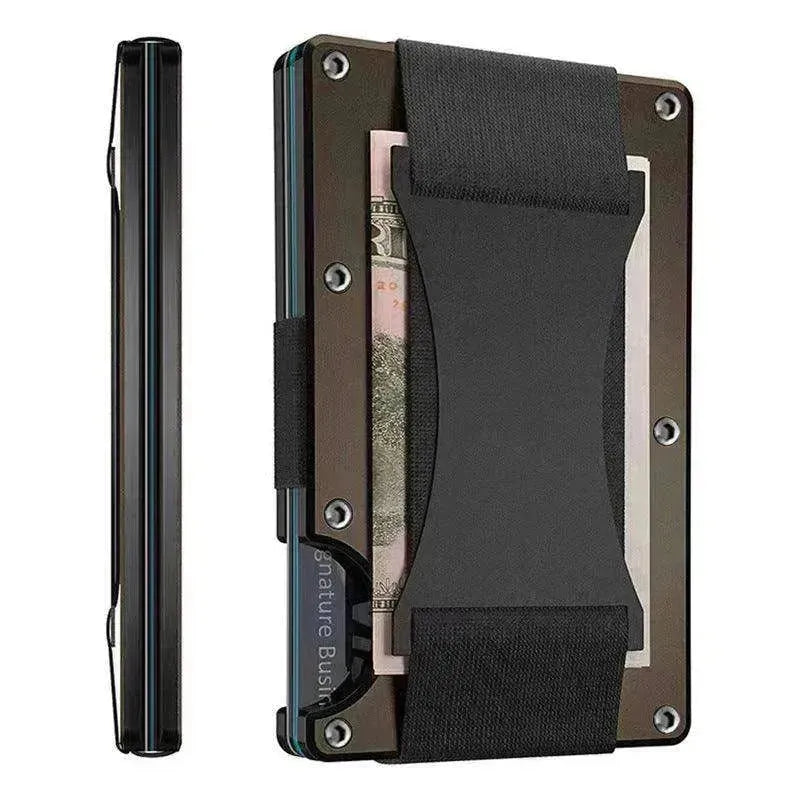 Portefeuille à Brosse Métal avec Fibre de Carbone RFID Anti-vol - EX-STOCK CANADA