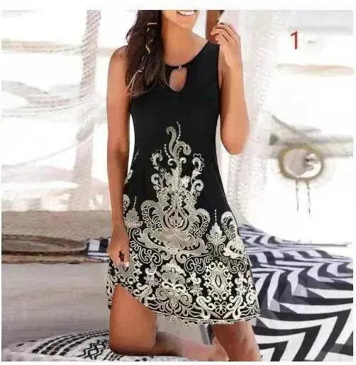 Jupe mi-longue pour femmes Combinaison sans manches à motifs de mode - EX-STOCK Canada