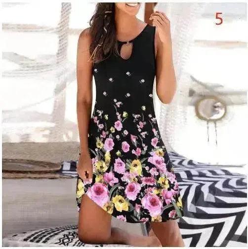 Jupe mi-longue pour femmes Combinaison sans manches à motifs de mode - EX-STOCK Canada