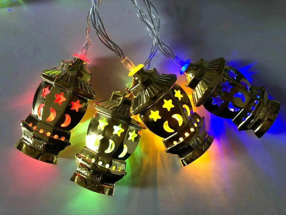 Moyen-Orient Arabe Arabe Ramadan Lanterne de Palais en Fer Forgé à LED - Guirlande Lumineuse EX-STOCK Canada