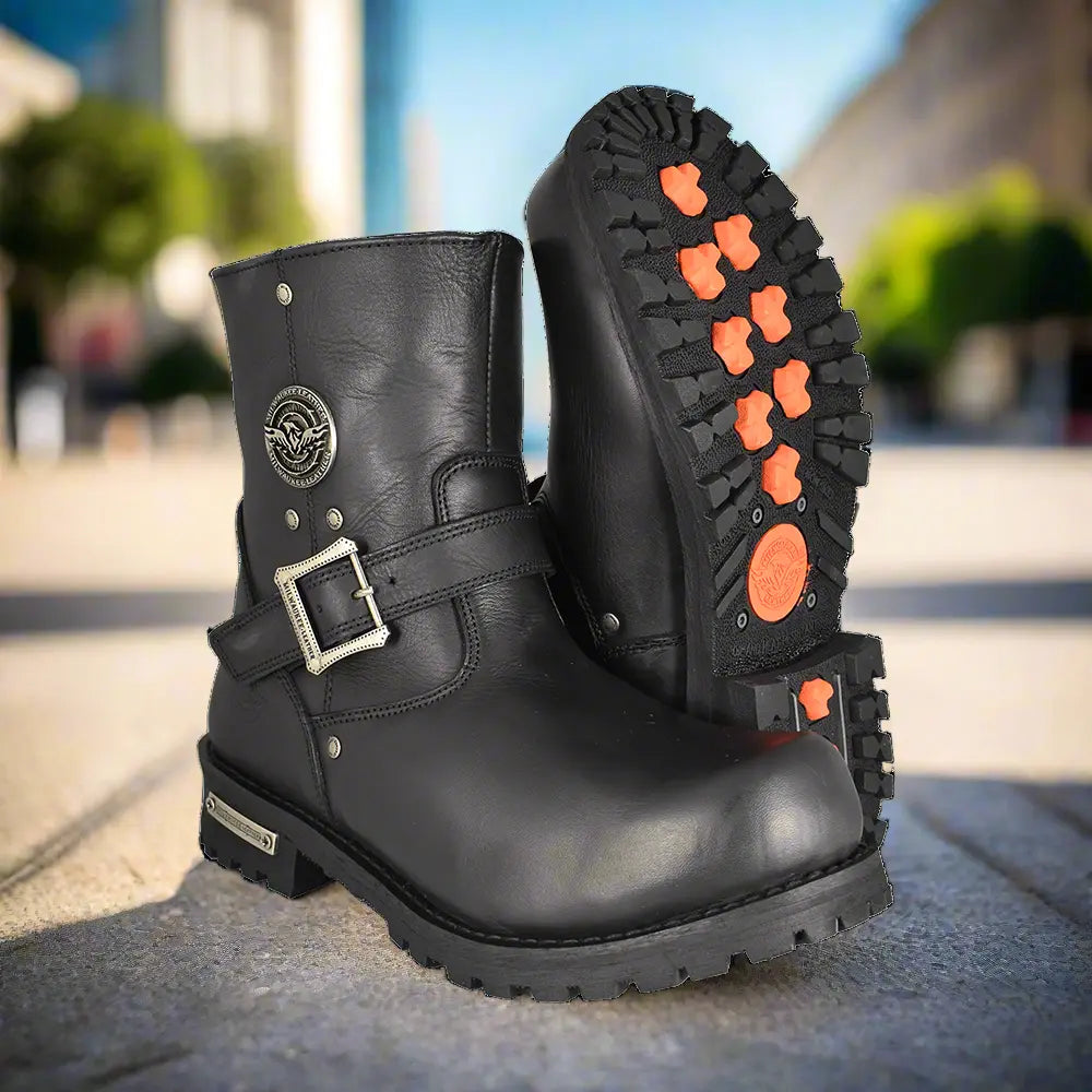 Botas de motociclista Milwaukee Leather para hombre de 6" ancho con cierre lateralEX-STOCK Canada