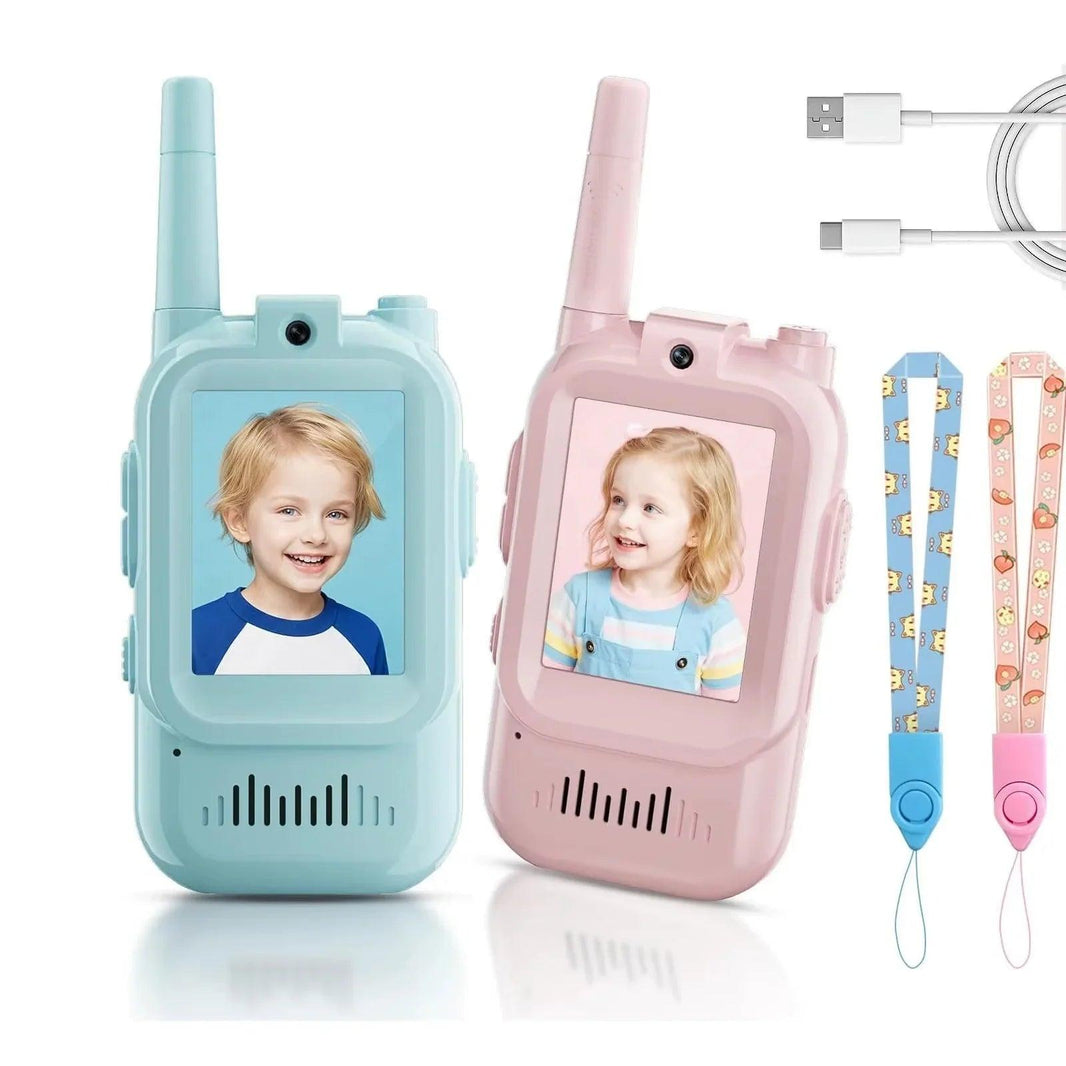 Mini talkies-walkies sans fil pour enfants, portables, pack de 2, interphone rechargeable, caméra, jeux en extérieur, cadeau pour garçons et fillesEX-STOCK Canada