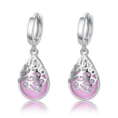 Boucles d'oreilles Larmes en Opale de Lune et ArgentEX-STOCK Canada