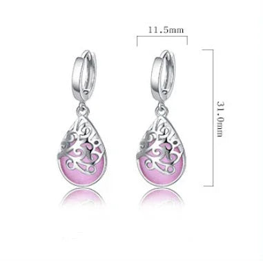 Boucles d'oreilles Larmes en Opale de Lune et ArgentEX-STOCK Canada