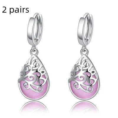 Boucles d'oreilles Larmes en Opale de Lune et ArgentEX-STOCK Canada