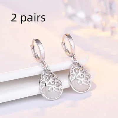 Boucles d'oreilles Larmes en Opale de Lune et ArgentEX-STOCK Canada