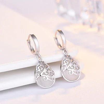 Moonlight Opal Silver Tears Earrings EX-STOCK Canada