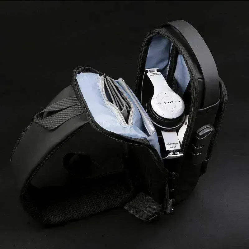 Sac de poitrine pour hommes anti-vol avec mot de passe pour moto - EX-STOCK CANADA